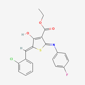 molecular formula C20H15ClFNO3S B11611018 ethyl (5Z)-5-(2-chlorobenzylidene)-2-[(4-fluorophenyl)amino]-4-oxo-4,5-dihydrothiophene-3-carboxylate 