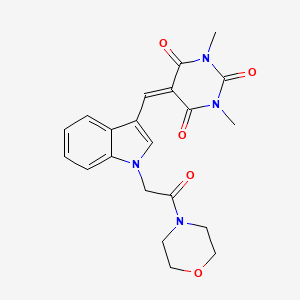 molecular formula C21H22N4O5 B11611054 1,3-dimethyl-5-({1-[2-(morpholin-4-yl)-2-oxoethyl]-1H-indol-3-yl}methylidene)pyrimidine-2,4,6(1H,3H,5H)-trione 