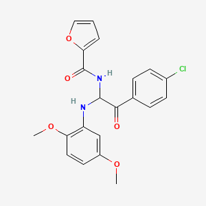 N-[2-(4-chlorophenyl)-1-[(2,5-dimethoxyphenyl)amino]-2-oxoethyl]furan-2-carboxamide