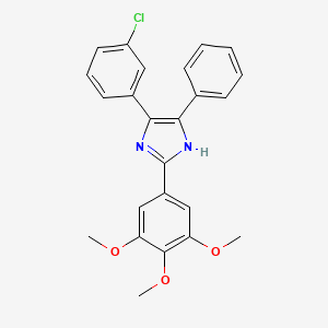 molecular formula C24H21ClN2O3 B11611078 4-(3-chlorophenyl)-5-phenyl-2-(3,4,5-trimethoxyphenyl)-1H-imidazole 