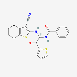 N-{1-[(3-cyano-4,5,6,7-tetrahydro-1-benzothiophen-2-yl)amino]-2-oxo-2-(thiophen-2-yl)ethyl}benzamide