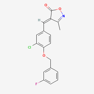 (4E)-4-{3-chloro-4-[(3-fluorobenzyl)oxy]benzylidene}-3-methyl-1,2-oxazol-5(4H)-one