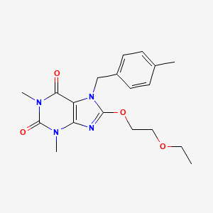 molecular formula C19H24N4O4 B11611140 8-(2-ethoxyethoxy)-1,3-dimethyl-7-(4-methylbenzyl)-3,7-dihydro-1H-purine-2,6-dione CAS No. 476480-53-2