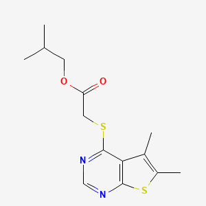 2-Methylpropyl [(5,6-dimethylthieno[2,3-d]pyrimidin-4-yl)sulfanyl]acetate