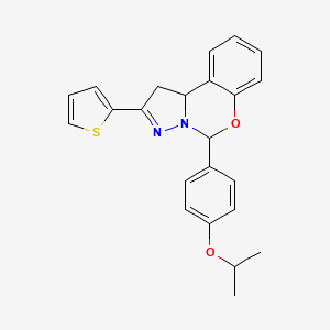 molecular formula C23H22N2O2S B11611169 5-[4-(Propan-2-yloxy)phenyl]-2-(thiophen-2-yl)-1,10b-dihydropyrazolo[1,5-c][1,3]benzoxazine 