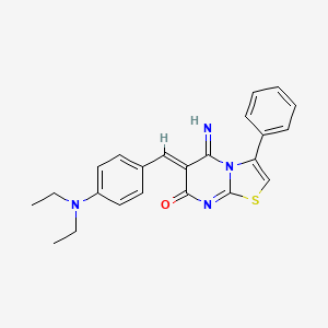 (6Z)-6-[4-(diethylamino)benzylidene]-5-imino-3-phenyl-5,6-dihydro-7H-[1,3]thiazolo[3,2-a]pyrimidin-7-one