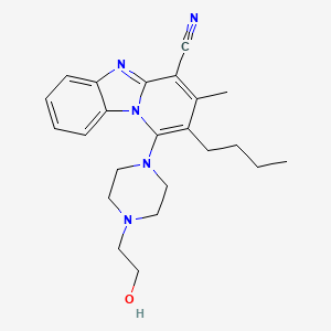 molecular formula C23H29N5O B11611193 2-Butyl-1-[4-(2-hydroxyethyl)piperazin-1-yl]-3-methylpyrido[1,2-a]benzimidazole-4-carbonitrile 