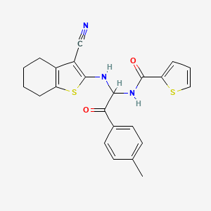 N-{1-[(3-cyano-4,5,6,7-tetrahydro-1-benzothiophen-2-yl)amino]-2-(4-methylphenyl)-2-oxoethyl}thiophene-2-carboxamide