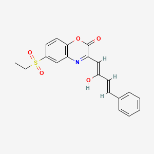 (3E)-6-(ethylsulfonyl)-3-[(3E)-2-oxo-4-phenylbut-3-en-1-ylidene]-3,4-dihydro-2H-1,4-benzoxazin-2-one