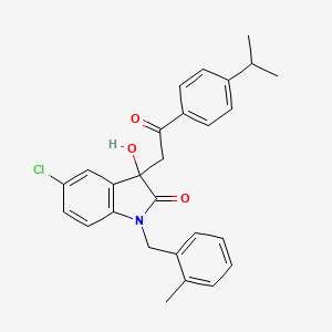 molecular formula C27H26ClNO3 B11611265 5-chloro-3-hydroxy-1-(2-methylbenzyl)-3-{2-oxo-2-[4-(propan-2-yl)phenyl]ethyl}-1,3-dihydro-2H-indol-2-one 