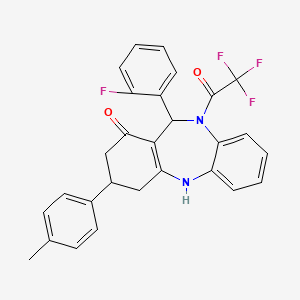 11-(2-fluorophenyl)-3-(4-methylphenyl)-10-(trifluoroacetyl)-2,3,4,5,10,11-hexahydro-1H-dibenzo[b,e][1,4]diazepin-1-one