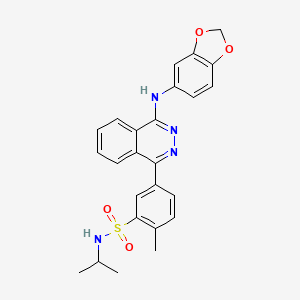 molecular formula C25H24N4O4S B11611317 5-[4-(1,3-benzodioxol-5-ylamino)phthalazin-1-yl]-2-methyl-N-(propan-2-yl)benzenesulfonamide 