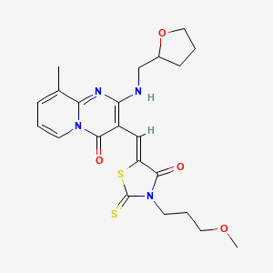 3-{(Z)-[3-(3-Methoxypropyl)-4-oxo-2-thioxo-1,3-thiazolidin-5-ylidene]methyl}-9-methyl-2-[(tetrahydro-2-furanylmethyl)amino]-4H-pyrido[1,2-A]pyrimidin-4-one