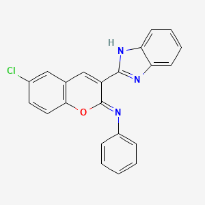 N-[(2Z)-3-(1H-benzimidazol-2-yl)-6-chloro-2H-chromen-2-ylidene]aniline