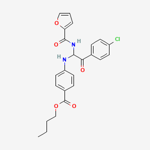 molecular formula C24H23ClN2O5 B11611363 Butyl 4-({2-(4-chlorophenyl)-1-[(furan-2-ylcarbonyl)amino]-2-oxoethyl}amino)benzoate 