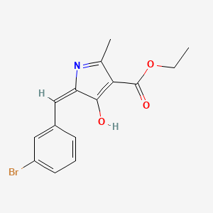 molecular formula C15H14BrNO3 B11611367 ethyl (5E)-5-(3-bromobenzylidene)-2-methyl-4-oxo-4,5-dihydro-1H-pyrrole-3-carboxylate 