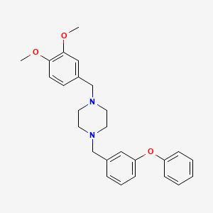 1-[(3,4-Dimethoxyphenyl)methyl]-4-[(3-phenoxyphenyl)methyl]piperazine