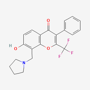 7-hydroxy-3-phenyl-8-(pyrrolidin-1-ylmethyl)-2-(trifluoromethyl)-4H-chromen-4-one