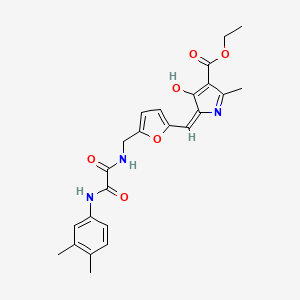 ethyl 5-{[5-({[(3,4-dimethylanilino)(oxo)acetyl]amino}methyl)-2-furyl]methylene}-2-methyl-4-oxo-4,5-dihydro-1H-pyrrole-3-carboxylate