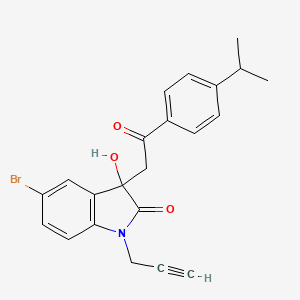 5-bromo-3-hydroxy-3-{2-oxo-2-[4-(propan-2-yl)phenyl]ethyl}-1-(prop-2-yn-1-yl)-1,3-dihydro-2H-indol-2-one