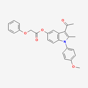 molecular formula C26H23NO5 B11611423 3-acetyl-1-(4-methoxyphenyl)-2-methyl-1H-indol-5-yl phenoxyacetate 