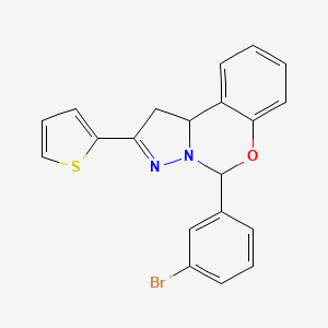 5-(3-Bromophenyl)-2-(thiophen-2-yl)-1,10b-dihydropyrazolo[1,5-c][1,3]benzoxazine