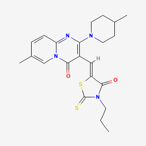 7-methyl-2-(4-methylpiperidin-1-yl)-3-[(Z)-(4-oxo-3-propyl-2-thioxo-1,3-thiazolidin-5-ylidene)methyl]-4H-pyrido[1,2-a]pyrimidin-4-one