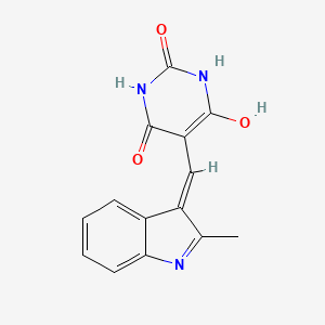 5-[(2-methyl-1H-indol-3-yl)methylidene]-1,3-diazinane-2,4,6-trione