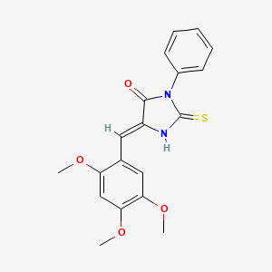 molecular formula C19H18N2O4S B11611496 (5Z)-3-phenyl-2-sulfanylidene-5-[(2,4,5-trimethoxyphenyl)methylidene]imidazolidin-4-one 