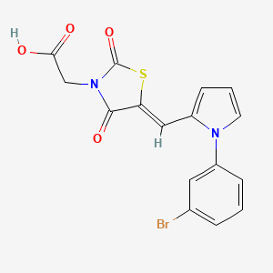 [(5Z)-5-{[1-(3-bromophenyl)-1H-pyrrol-2-yl]methylidene}-2,4-dioxo-1,3-thiazolidin-3-yl]acetic acid