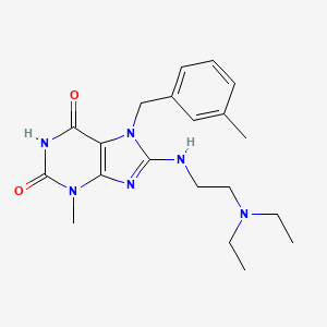 8-{[2-(diethylamino)ethyl]amino}-3-methyl-7-[(3-methylphenyl)methyl]-2,3,6,7-tetrahydro-1H-purine-2,6-dione