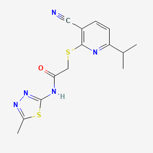 2-{[3-cyano-6-(propan-2-yl)pyridin-2-yl]sulfanyl}-N-(5-methyl-1,3,4-thiadiazol-2-yl)acetamide