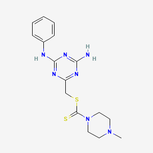 [4-Amino-6-(phenylamino)-1,3,5-triazin-2-yl]methyl 4-methylpiperazine-1-carbodithioate