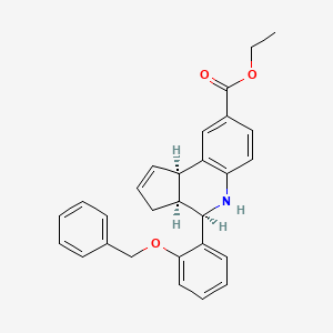 ethyl (3aS,4R,9bR)-4-[2-(benzyloxy)phenyl]-3a,4,5,9b-tetrahydro-3H-cyclopenta[c]quinoline-8-carboxylate