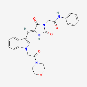 2-[(4Z)-4-({1-[2-(morpholin-4-yl)-2-oxoethyl]-1H-indol-3-yl}methylidene)-2,5-dioxoimidazolidin-1-yl]-N-phenylacetamide