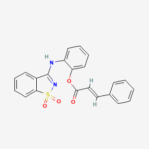 2-[(1,1-dioxido-1,2-benzothiazol-3-yl)amino]phenyl (2E)-3-phenylprop-2-enoate