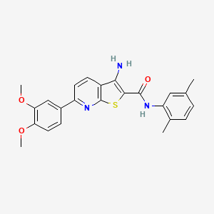 molecular formula C24H23N3O3S B11611623 3-amino-6-(3,4-dimethoxyphenyl)-N-(2,5-dimethylphenyl)thieno[2,3-b]pyridine-2-carboxamide 