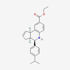 ethyl (3aS,4R,9bR)-4-[4-(propan-2-yl)phenyl]-3a,4,5,9b-tetrahydro-3H-cyclopenta[c]quinoline-8-carboxylate