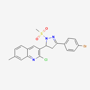 3-[3-(4-bromophenyl)-1-(methylsulfonyl)-4,5-dihydro-1H-pyrazol-5-yl]-2-chloro-7-methylquinoline