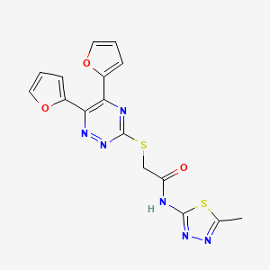 2-{[5,6-Bis(furan-2-YL)-1,2,4-triazin-3-YL]sulfanyl}-N-(5-methyl-1,3,4-thiadiazol-2-YL)acetamide