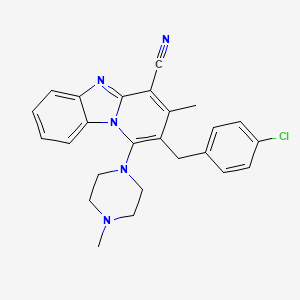 2-(4-Chlorobenzyl)-3-methyl-1-(4-methylpiperazin-1-yl)pyrido[1,2-a]benzimidazole-4-carbonitrile