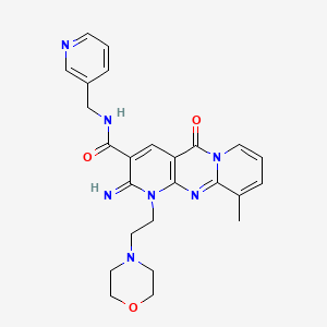 6-imino-11-methyl-7-(2-morpholin-4-ylethyl)-2-oxo-N-(pyridin-3-ylmethyl)-1,7,9-triazatricyclo[8.4.0.03,8]tetradeca-3(8),4,9,11,13-pentaene-5-carboxamide