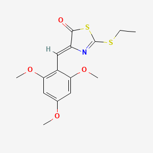 molecular formula C15H17NO4S2 B11611759 (4Z)-2-(ethylsulfanyl)-4-(2,4,6-trimethoxybenzylidene)-1,3-thiazol-5(4H)-one 