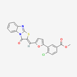 methyl 4-chloro-3-{5-[(Z)-(3-oxo[1,3]thiazolo[3,2-a]benzimidazol-2(3H)-ylidene)methyl]furan-2-yl}benzoate