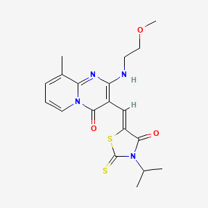 3-[(Z)-(3-isopropyl-4-oxo-2-thioxo-1,3-thiazolidin-5-ylidene)methyl]-2-[(2-methoxyethyl)amino]-9-methyl-4H-pyrido[1,2-a]pyrimidin-4-one