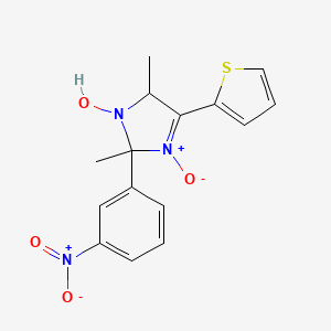 molecular formula C15H15N3O4S B11611795 2,5-dimethyl-2-(3-nitrophenyl)-4-(thiophen-2-yl)-2,5-dihydro-1H-imidazol-1-ol 3-oxide 