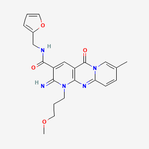 N-[(furan-2-yl)methyl]-6-imino-7-(3-methoxypropyl)-13-methyl-2-oxo-1,7,9-triazatricyclo[8.4.0.0^{3,8}]tetradeca-3(8),4,9,11,13-pentaene-5-carboxamide