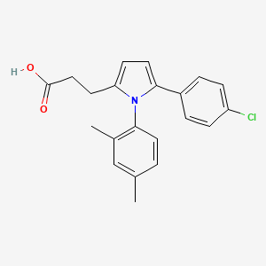 molecular formula C21H20ClNO2 B11611822 3-[5-(4-chlorophenyl)-1-(2,4-dimethylphenyl)-1H-pyrrol-2-yl]propanoic acid 