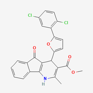 molecular formula C25H17Cl2NO4 B11611830 methyl 4-[5-(2,5-dichlorophenyl)furan-2-yl]-2-methyl-5-oxo-4,5-dihydro-1H-indeno[1,2-b]pyridine-3-carboxylate 