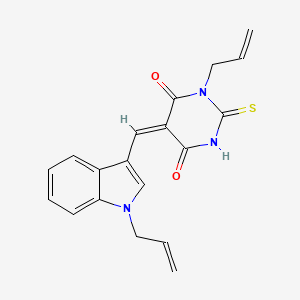 (5E)-1-(prop-2-en-1-yl)-5-{[1-(prop-2-en-1-yl)-1H-indol-3-yl]methylidene}-2-thioxodihydropyrimidine-4,6(1H,5H)-dione